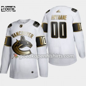 Vancouver Canucks Custom Adidas 2019-2020 Golden Edition Wit Authentic Shirt - Kinderen